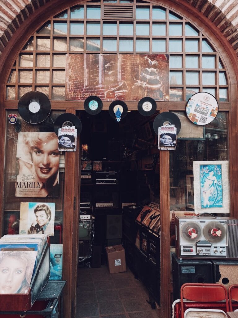 entrance to music store