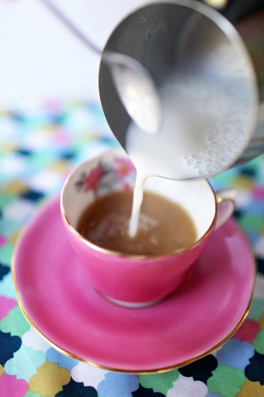 liquid pouring from teapot