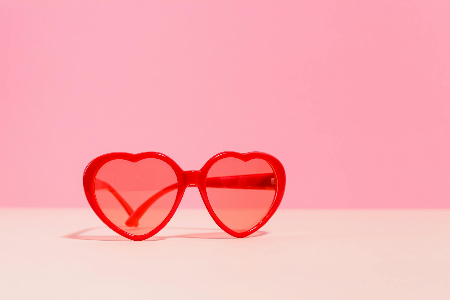 red heart shaped sunglasses