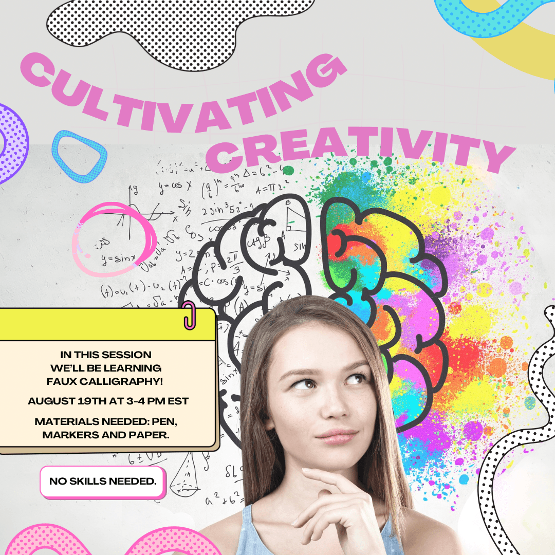 saturday june 22nd 3-4 pm est cultivating creativity faux calligraphy!-1