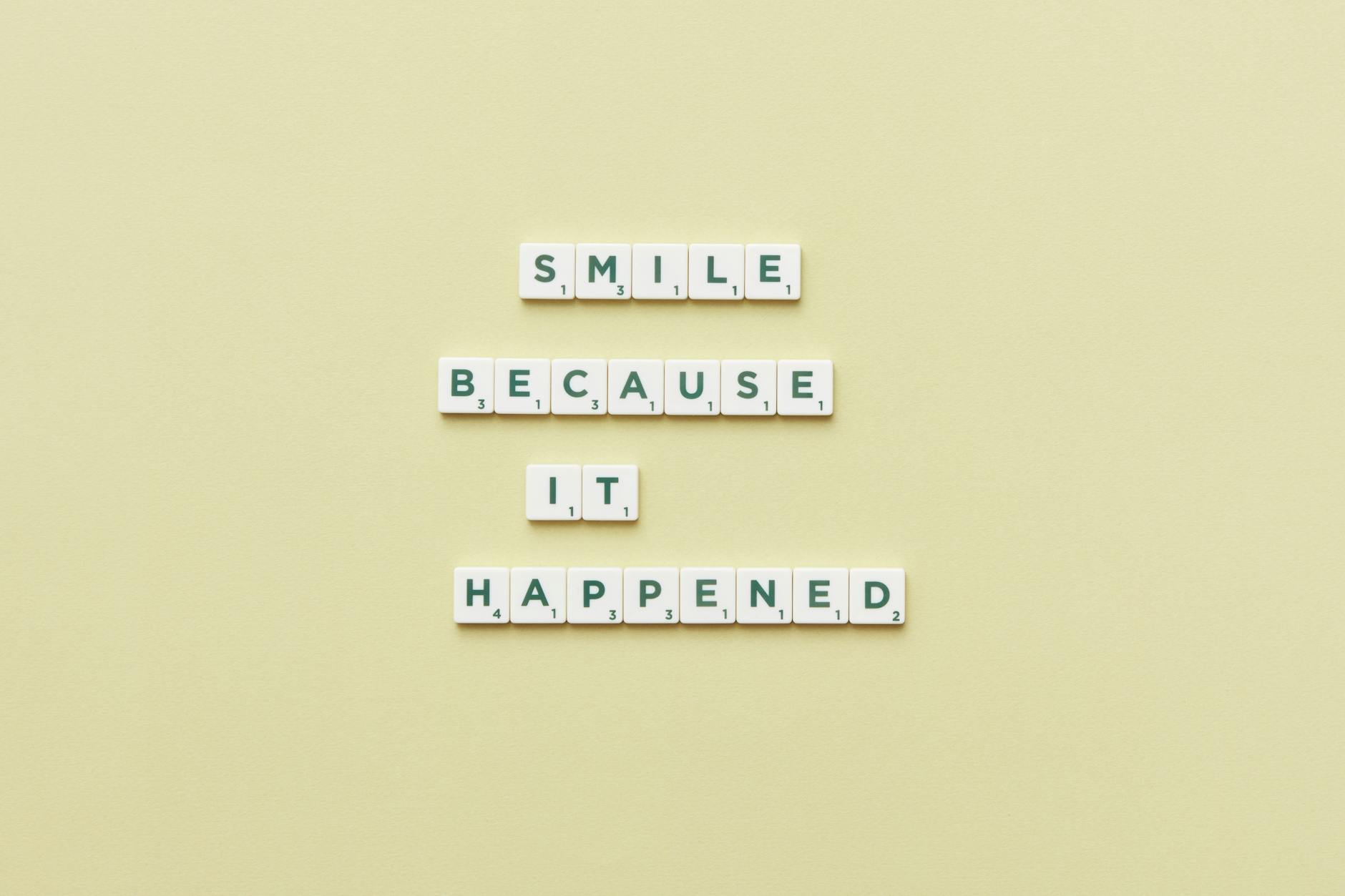 phrase arranged from scrabble letters