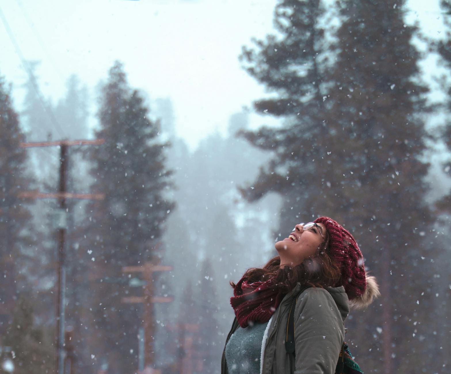 woman lifting her head up