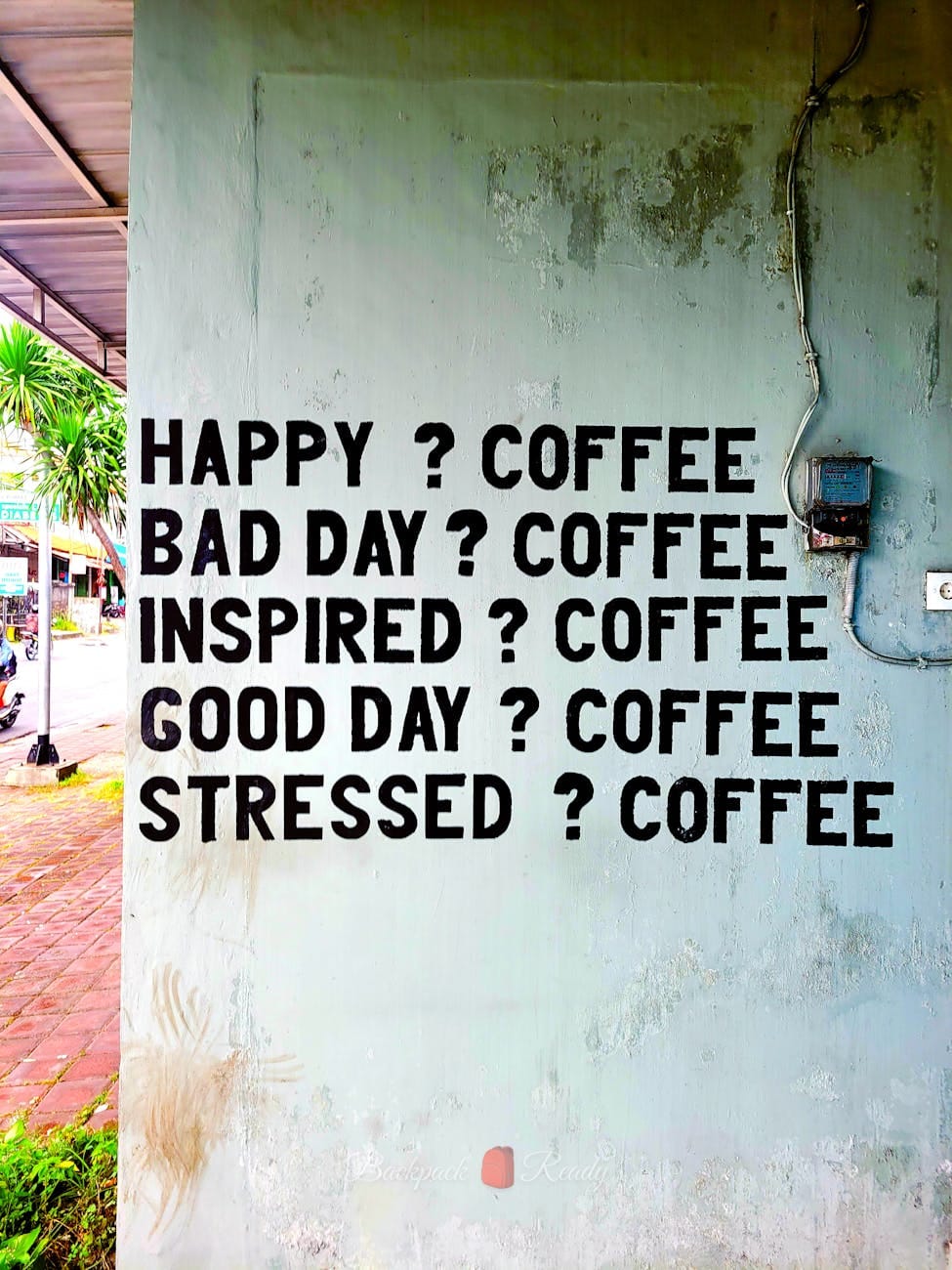 coffee advertise on wall