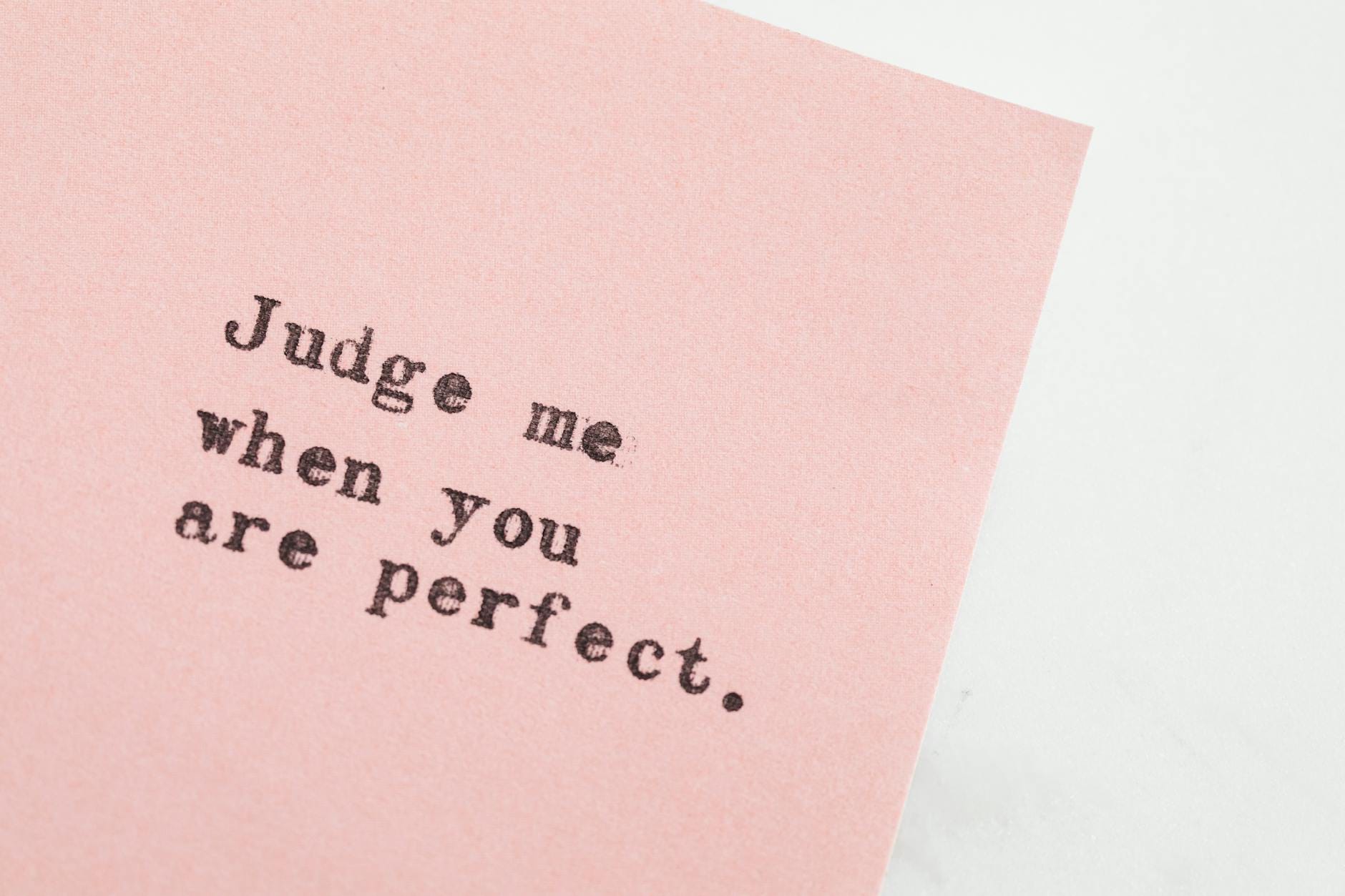 typed message on pink paper