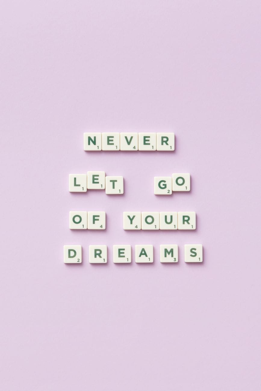 scrabbles tiles on purple background